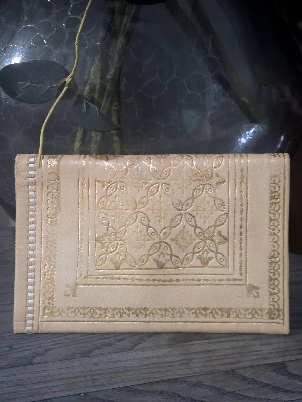 Vintage Italian Gold Leather Wallet Book